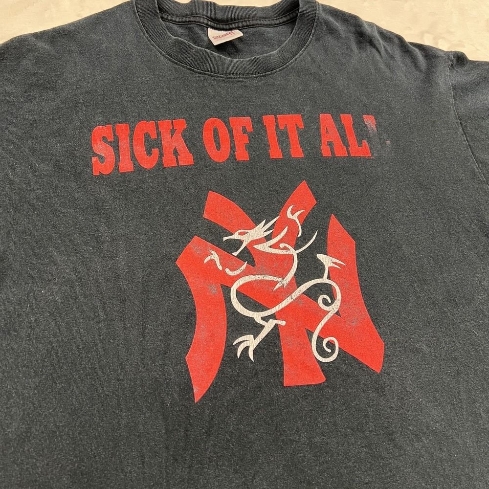 Sick Of It All x travis scott T-Shirt Men XL NYHC Dragon Logo Hardcore Punk Band